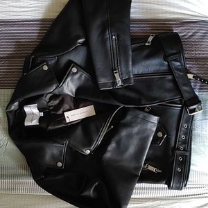 NWT Rebecca Minkoff Black Faux Leather Jacket